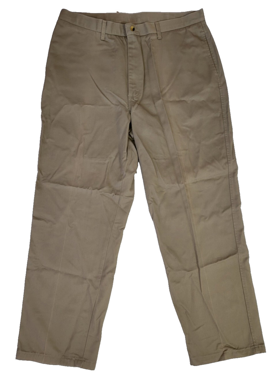 Wrangler Ultimate Khaki Pants Mens 40x32 Tan Flat Front Cotton Chinos